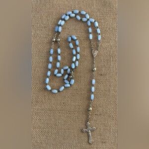 Vintage Blue Rosary Marked Roma Italy